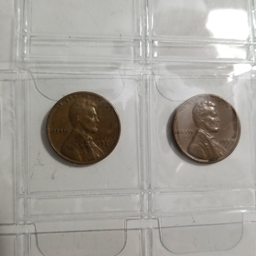 The 1959 Lincoln Memorial Penny (Four) (Two 1959-D)